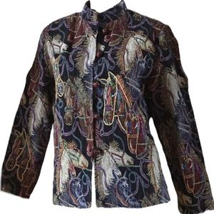 Daniel K Beautiful Tapestry Horse Jacket / Blazer